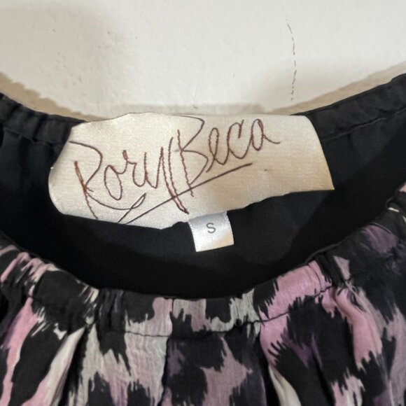 Rory Beca 100% Silk Spaghetti Strap Cami Tank Top Purple Leopard Print‎ Small - Picture 3 of 6